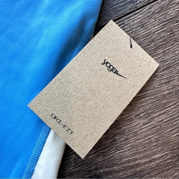 Nike Yoga 1X cropped novelty leggings Dri fit blue white 7/8 length high waist - Picture 4 of 9